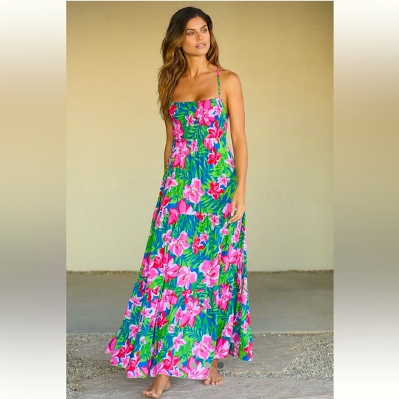 🎉RARE🎉 Anthropologie NWT TIARE HAWAII KAILANI MAXI DRESS size XS/S. - Picture 3 of 15